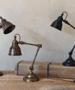 Nkuku Tubu Antique Brass Desk Lamp