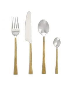 Nkuku Tableware Usa Cutlery Set - Brushed Gold (Set Of 16)