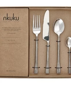 Nkuku Usa Cutlery Set - Brushed Silver (Set Of 16)