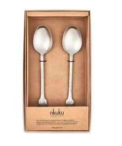 Nkuku Veeta Serving Spoon Set - Brushed Silver (Set Of 2) 7 Nkuku Veeta Serving Spoon Set - Brushed Silver (Set Of 2)