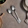 Nkuku Veeta Serving Spoon Set - Brushed Silver (Set Of 2)