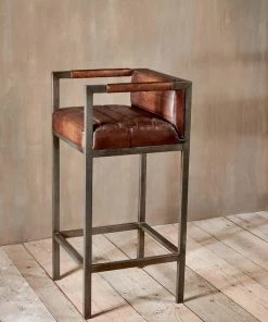 Nkuku Wamma Leather Bar Chair