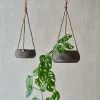 Nkuku Wampu Hanging Planter - Distressed Brown / Black Home Accessories