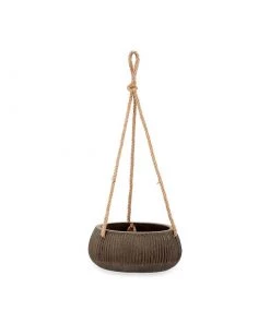 Nkuku Wampu Hanging Planter - Distressed Brown / Black Home Accessories
