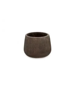 Nkuku Wampu Wide Planter - Distressed Brown / Black Planters & Vases