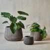 Nkuku Wampu Wide Planter - Distressed Brown / Black Planters & Vases