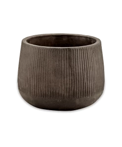 Nkuku Large Wampu Wide Planter - Distressed Brown / Black Planters & Vases
