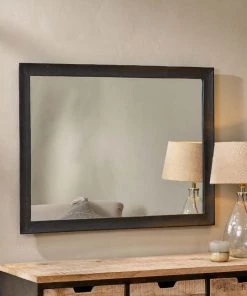 Nkuku Yadur Rectangular Mirror - Black - Large