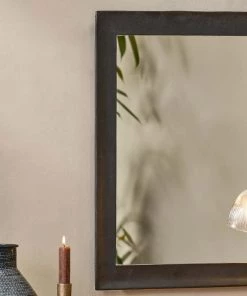 Nkuku Yadur Rectangular Mirror - Black - Small Home Accessories