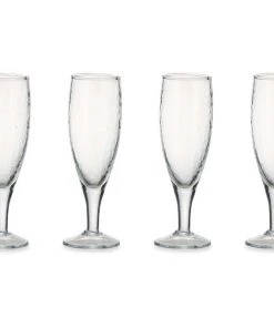 Nkuku Yala Hammered Champagne Glass (Set Of 4) Tableware
