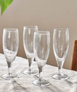 Nkuku Yala Hammered Champagne Glass (Set Of 4) Tableware