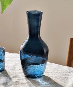 Nkuku Yala Hammered Jug - Indigo