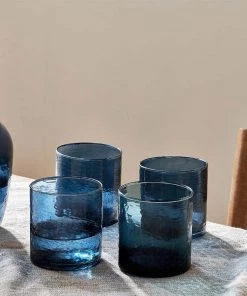 Nkuku Yala Hammered Tumbler - Indigo (Set Of 4)